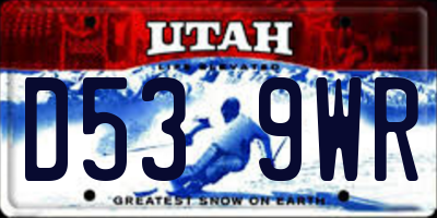 UT license plate D539WR