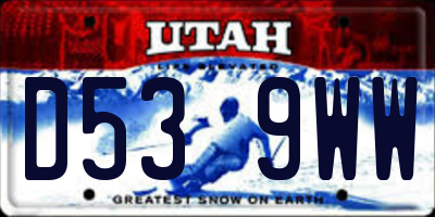 UT license plate D539WW
