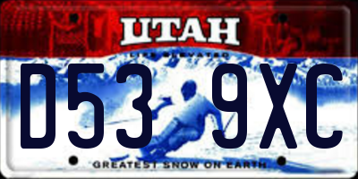 UT license plate D539XC