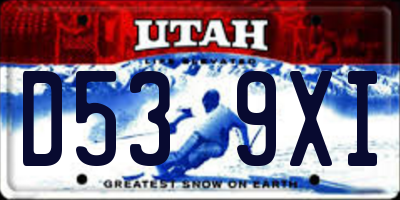 UT license plate D539XI