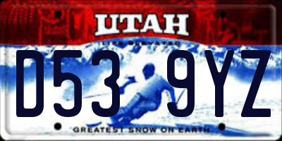 UT license plate D539YZ