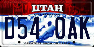 UT license plate D540AK
