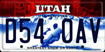 UT license plate D540AV