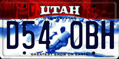 UT license plate D540BH