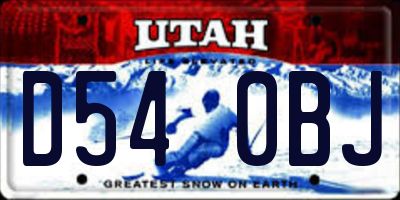 UT license plate D540BJ
