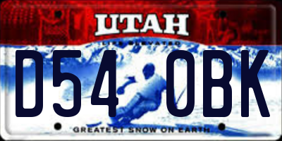 UT license plate D540BK