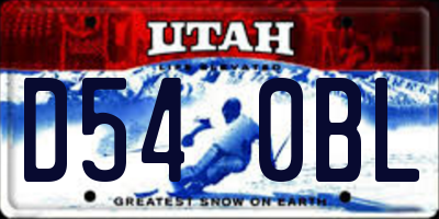 UT license plate D540BL