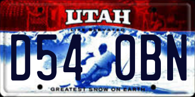UT license plate D540BN