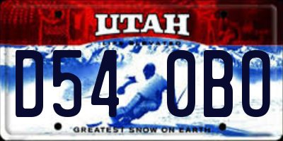UT license plate D540BO