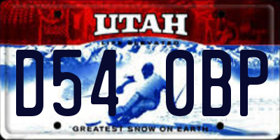 UT license plate D540BP