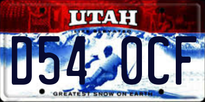 UT license plate D540CF