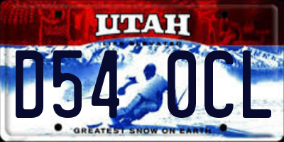 UT license plate D540CL
