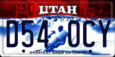 UT license plate D540CY