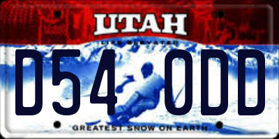 UT license plate D540DD
