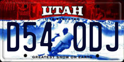 UT license plate D540DJ