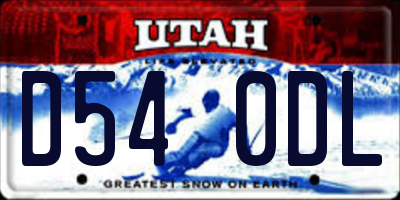 UT license plate D540DL