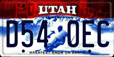 UT license plate D540EC