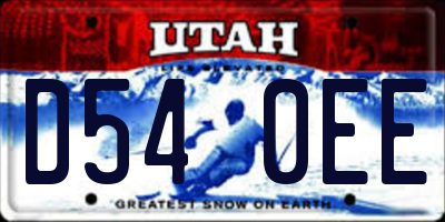 UT license plate D540EE