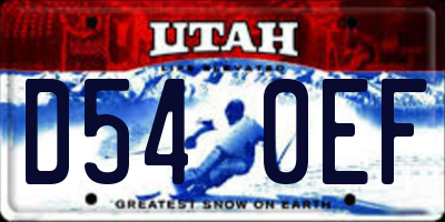 UT license plate D540EF