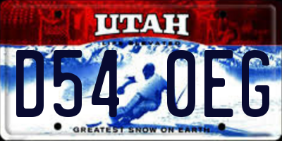 UT license plate D540EG