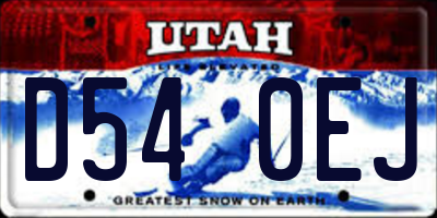 UT license plate D540EJ