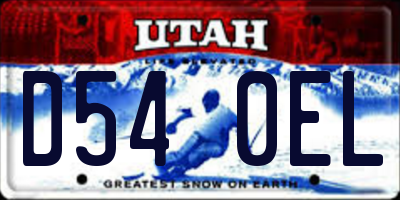 UT license plate D540EL