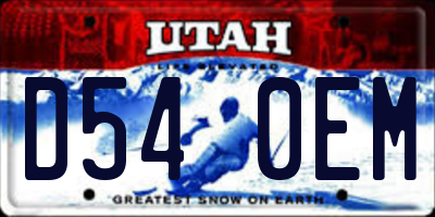 UT license plate D540EM