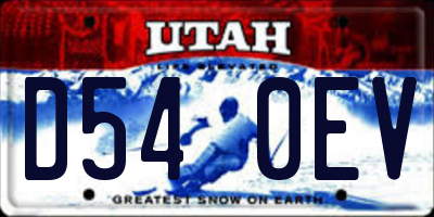 UT license plate D540EV