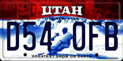 UT license plate D540FB