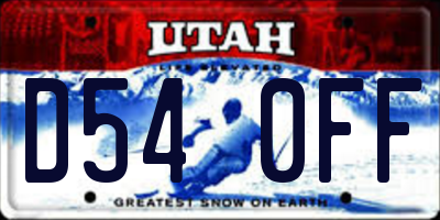 UT license plate D540FF