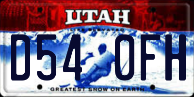 UT license plate D540FH