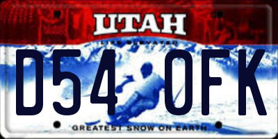 UT license plate D540FK