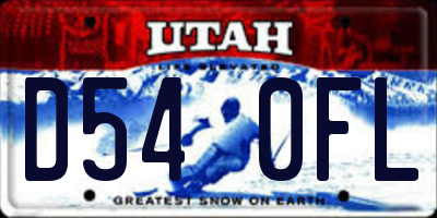 UT license plate D540FL
