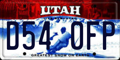 UT license plate D540FP