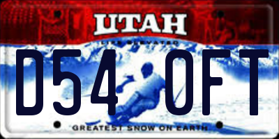 UT license plate D540FT