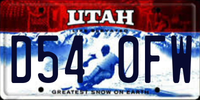 UT license plate D540FW