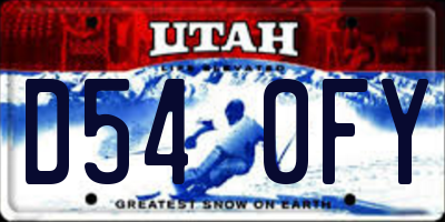 UT license plate D540FY