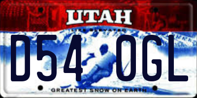 UT license plate D540GL