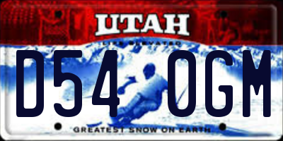 UT license plate D540GM