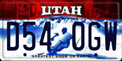 UT license plate D540GW
