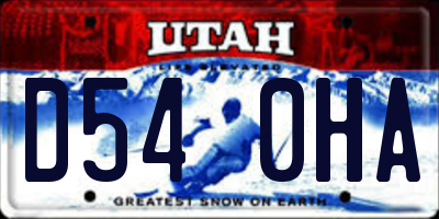 UT license plate D540HA