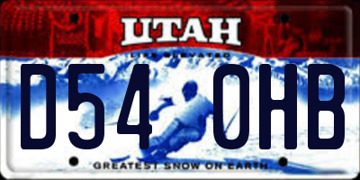 UT license plate D540HB