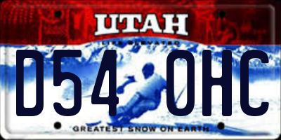 UT license plate D540HC