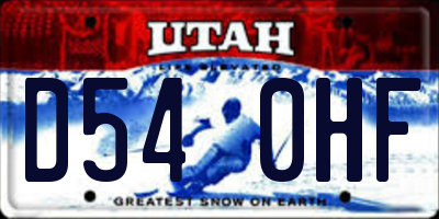 UT license plate D540HF