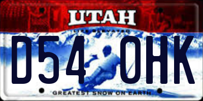 UT license plate D540HK