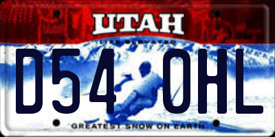 UT license plate D540HL