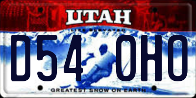 UT license plate D540HO