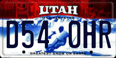 UT license plate D540HR