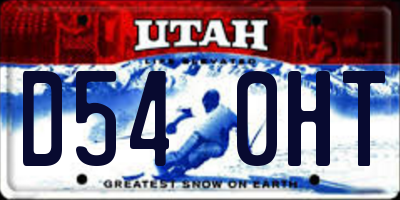UT license plate D540HT