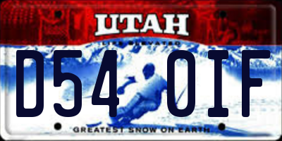 UT license plate D540IF